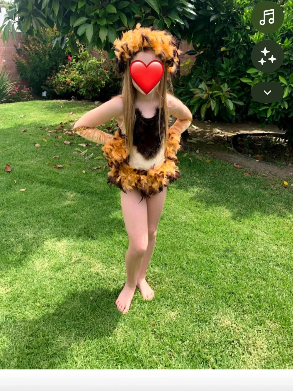 Faux Fur Lion Dance Costume for Kids in Brown and Tan